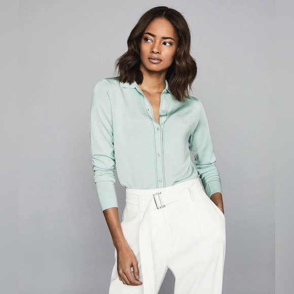 Reiss Sweaters - NWT Reiss Ida Stitch Detail Button Through Top